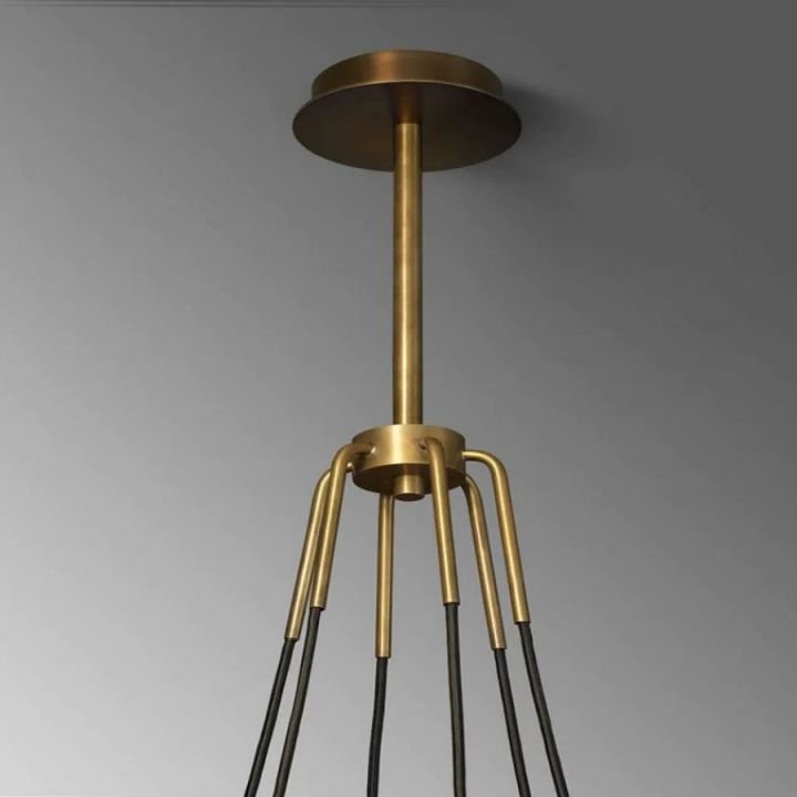 Vega Brass and Glass 6-Light Chandelier