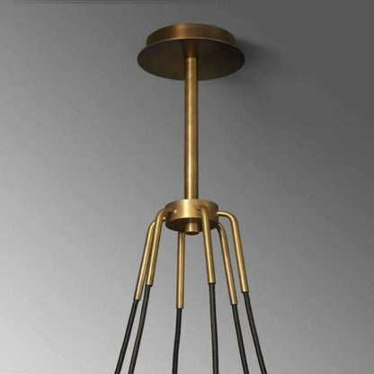 Vega Brass and Glass 6-Light Chandelier