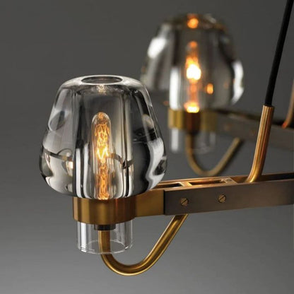 Vega Brass and Glass 6-Light Chandelier