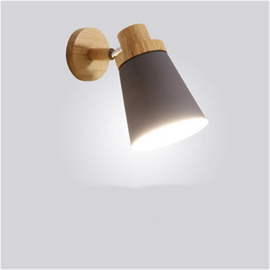 Modern LED Wooden Bedroom Wall Light Lamp