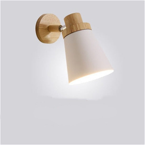 Modern LED Wooden Bedroom Wall Light Lamp