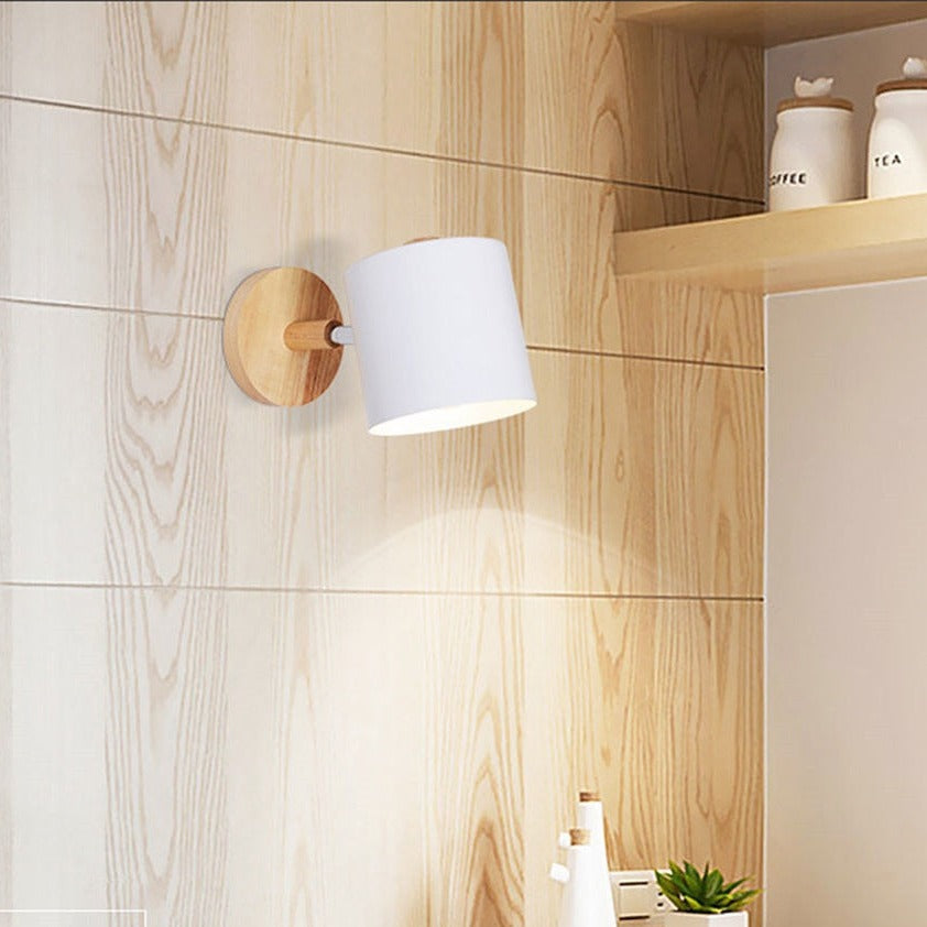 Modern LED Wooden Bedroom Wall Light Lamp