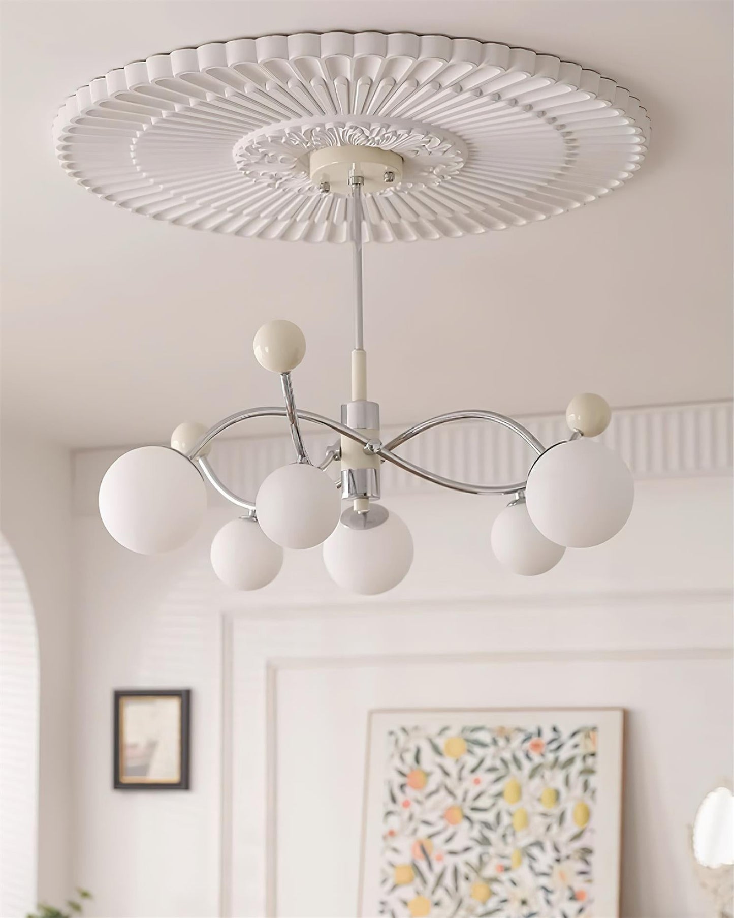 Frosted Orb Chandelier