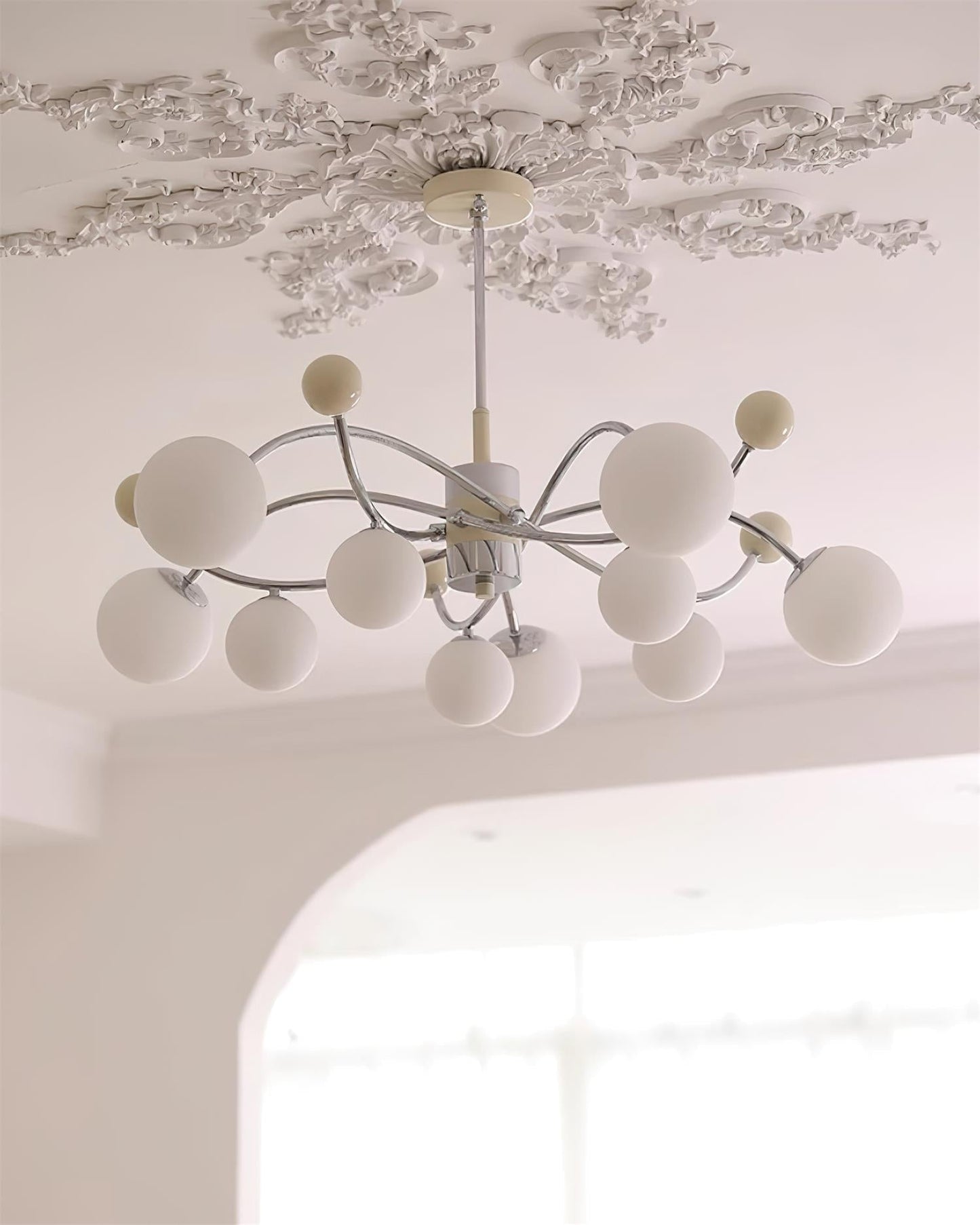 Frosted Orb Chandelier