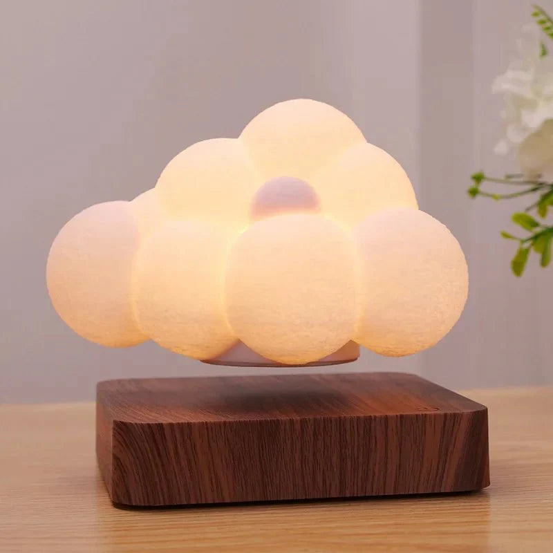 Floating Cloud Wooden Base Lamp