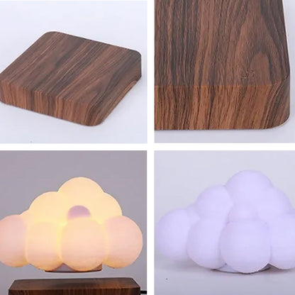 Floating Cloud Wooden Base Lamp