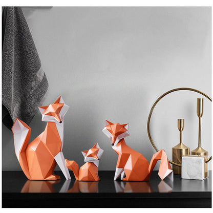 Geometric Fox Figurines