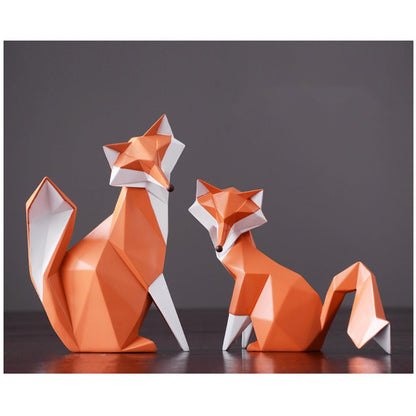 Geometric Fox Figurines