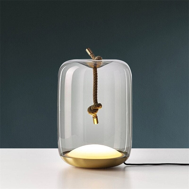 Nordic Knot Glass Drum Table Lamp