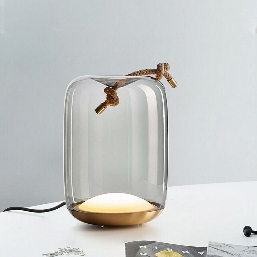 Nordic Knot Glass Drum Table Lamp