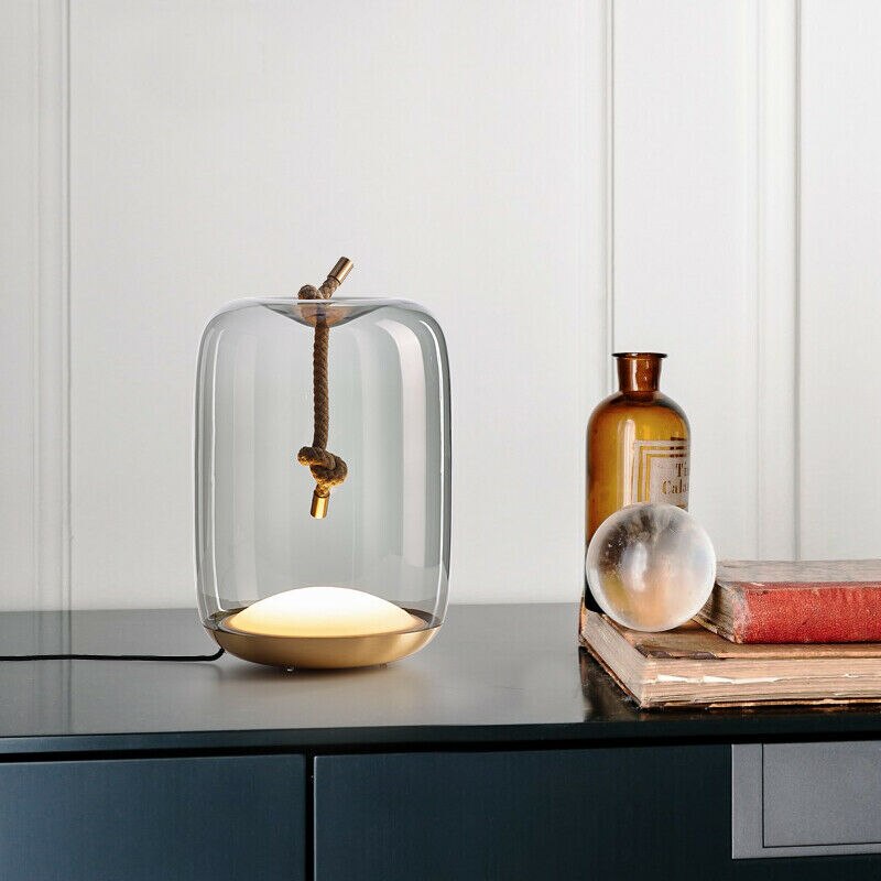 Nordic Knot Glass Drum Table Lamp