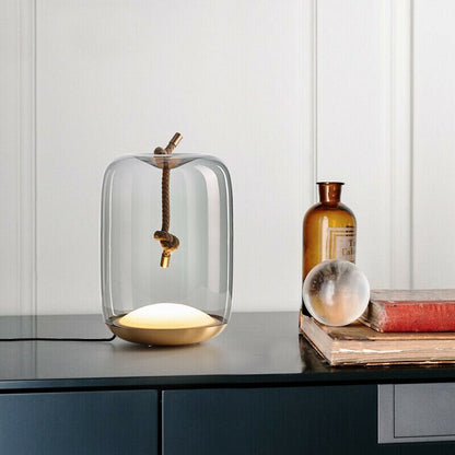 Nordic Knot Glass Drum Table Lamp