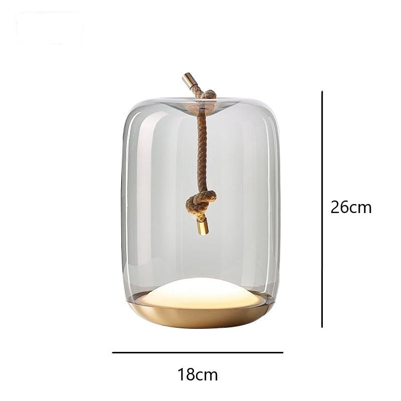 Nordic Knot Glass Drum Table Lamp