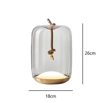 Nordic Knot Glass Drum Table Lamp
