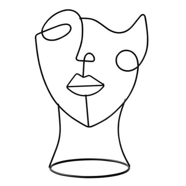 Modern Abstract Face Line Art Sculpture