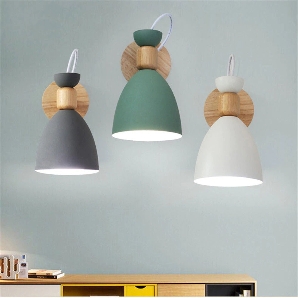 Modern LED Wooden Bedroom Wall Light Lamp