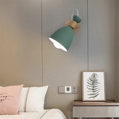 Modern LED Wooden Bedroom Wall Light Lamp