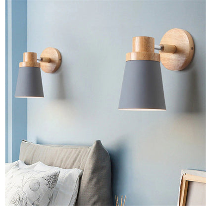 Modern LED Wooden Bedroom Wall Light Lamp