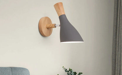 Modern LED Wooden Bedroom Wall Light Lamp