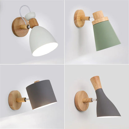 Modern LED Wooden Bedroom Wall Light Lamp