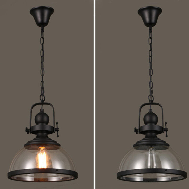 Antique Glass Iron Retro Industrial Chandelier Pendant Ceiling Light