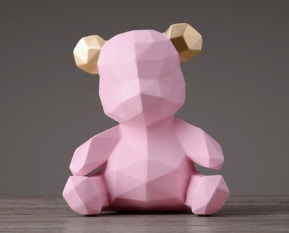 Teddy Piggy Bank Figurine