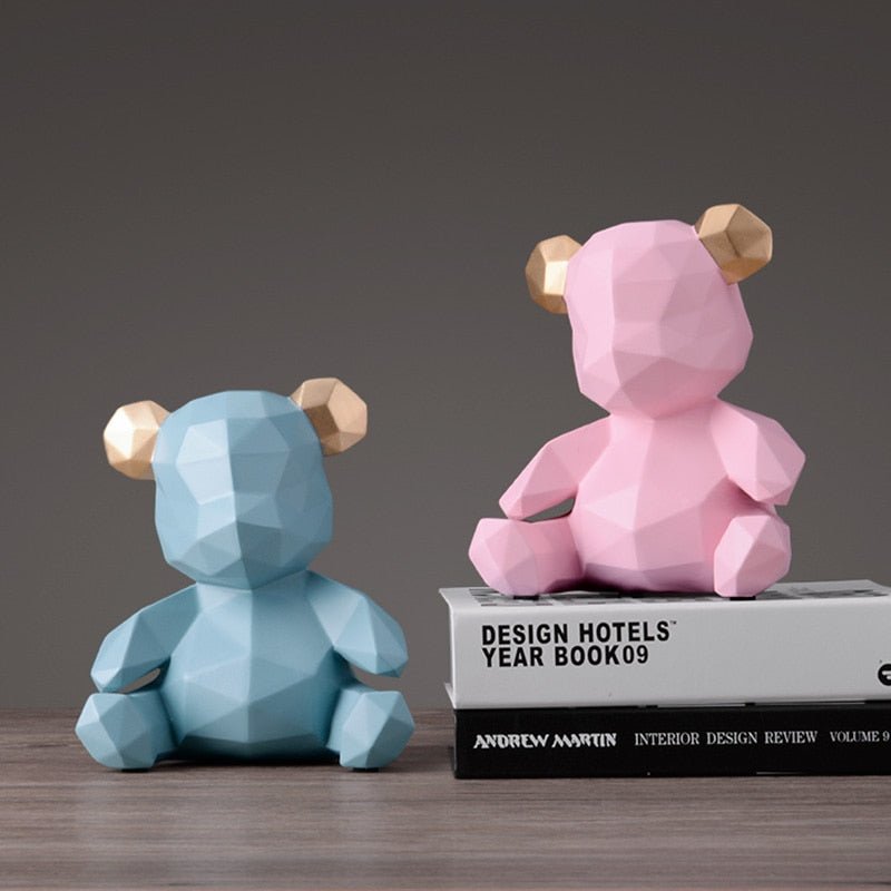 Teddy Piggy Bank Figurine